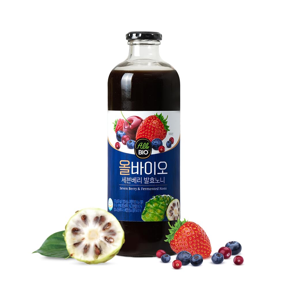 JAVA NONI JUICE EXTRACT con 7 BERRY BLEND - 33.8 fl oz (1L) Bottiglia - 100% Pure Resveratrol & Fermented by ALLBIO