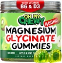 Center-Filled Magnesium Glycinate Gummis 400MG - Hohe Absorption für Kinder, Jugendliche & Erwachsene - Zuschlag für Schlaf, Beruhigung und Muskelentspannung mit B6 & D3 - Glutenfrei & Vegan freundlich - 120 Zähler