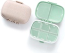 MEACOLIA 2 Pack 8 scomparti Organizzatore di Pillole da viaggio Box Moisture Proof Piccolo caso di Pillola per Pocket Purse Daily Pill Holder Container per la Vitamina di Medicina (Cyan & Khaki)