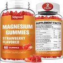 2 Pack hohe Absorption Magnesium Glycinat-Gummien, Magnesium-Gummien für Frauen, Männer und Kinder, fördert gesunde Entspannung, zzZ, Muskel, Knochen & Energie