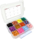 12 Compartment Große Pille Gehäuse mit luftdichter Dichtung - Silikondichtung wasserdichte Med Box mit Medikamentenkarte (12 Compartment, 1 Pack)