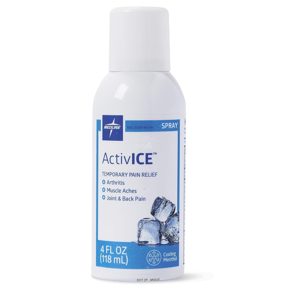 Medline ActivICE Spray Cooling Gel, topische Schmerzlinderung für Arthritis, Gelenk, Muskel, Rücken & Körper-Errungenschaften & Schmerz, 4 Unzen