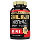 Integratore Shilajit con Ashwagandha Root, Panax Ginseng, L-Arginina, Chaga & More - Shilajit Pure Himalayan Organic - Immune System, Energy Production, Stamina & Comfortable Mood - 60 Capsule