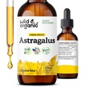 Wild & Organic Astragalus Tincture - Immun Support Drops w/Astragalus Root Extract - Kräuter-Ergänzung für Beruhigung & Entspannung - Vegan, Zucker & Alkohol frei - 2 fl oz