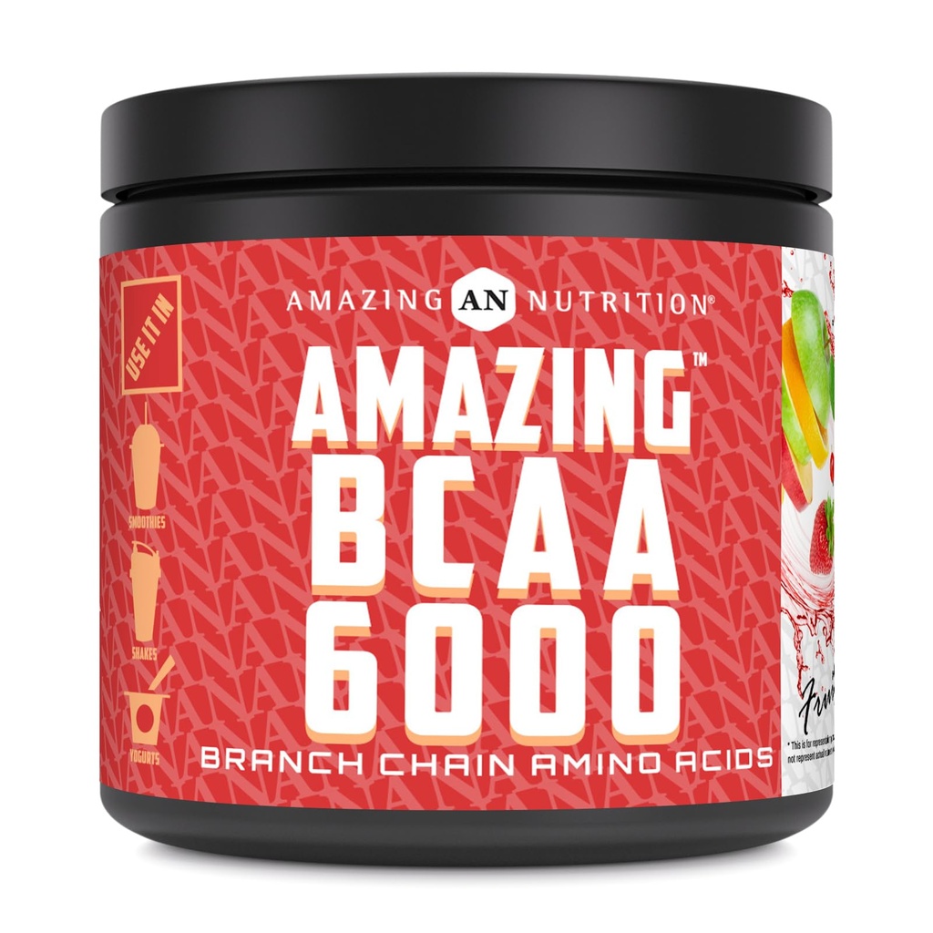 Erstaunliche Ernährung erstaunlich BCAA 6000 | 6 Gramm BCAA pro Servieren | 30 Servierpulver | Verzweigte Kette Aminosäure Ergänzung | Made in USA (Natural Fruit Punch)