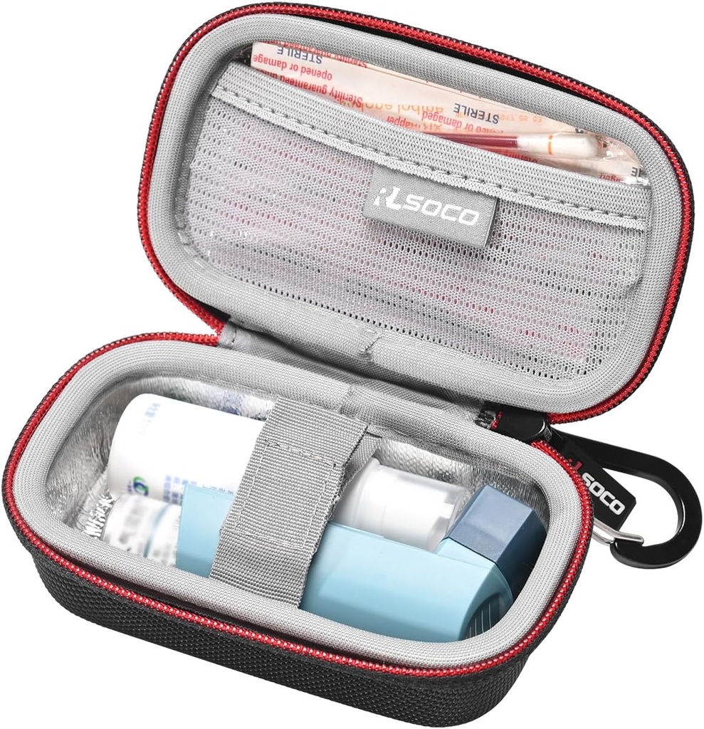 RLSOCO Carrying Case für Erwachsene und Kinder Asthma Inhaler - Schwarz (Sache nur)