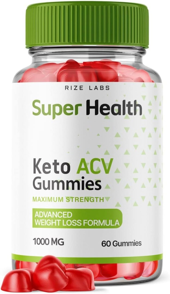 rize labs - Super Health Keto ACV Gummies - Advanced Weight Loss Formula for Belly Fat, Apple Sider Vinegar Superhealth Gummy Supplement (60 Gummies)