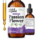Wild & Organic Passionflower Tincture - Relaxing Passion Flower Drops für Damen - Liquid Passiflora Incarnata Kräuter - Vegan, Zucker & Alkoholfreie Extraktergänzung - 2 oz