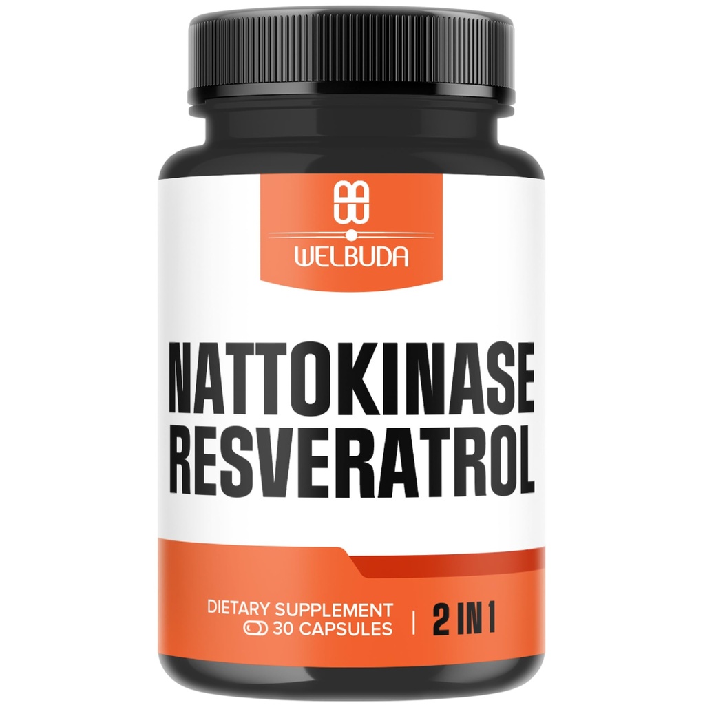 Supplément Nattokinase 3300mg avec Trans-Resveratrol - Supports pour le système immunitaire, le coeur sain et l'équilibre corporel - 30 portions