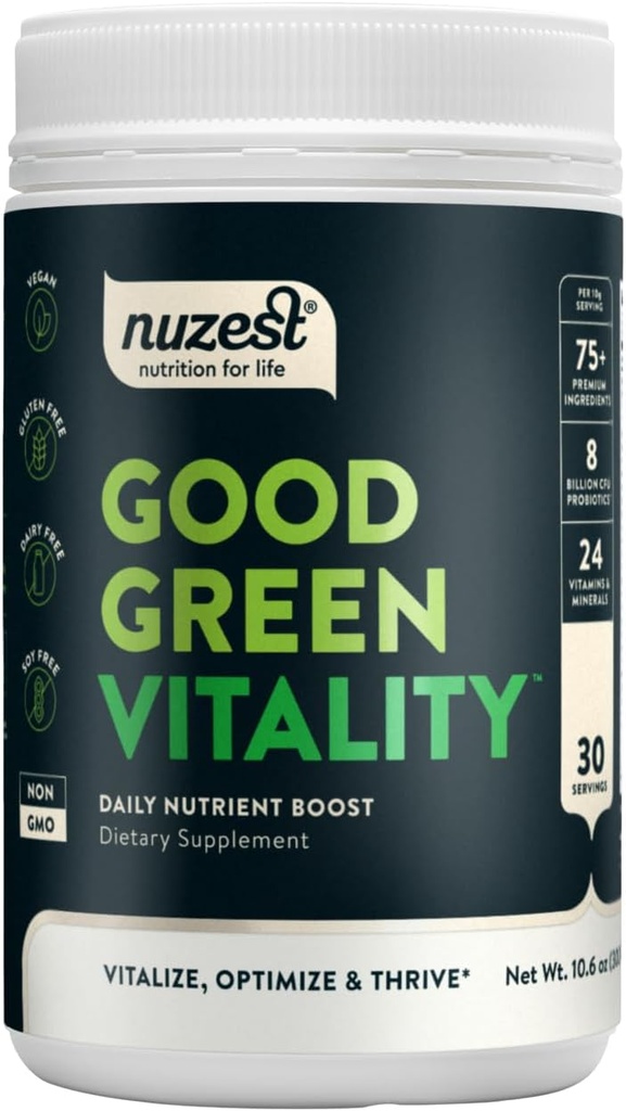 Polvere verde nutriente buona vitalità verde – vitamine, minerali e superfoods – Integratore multivitaminico vegano (300g)