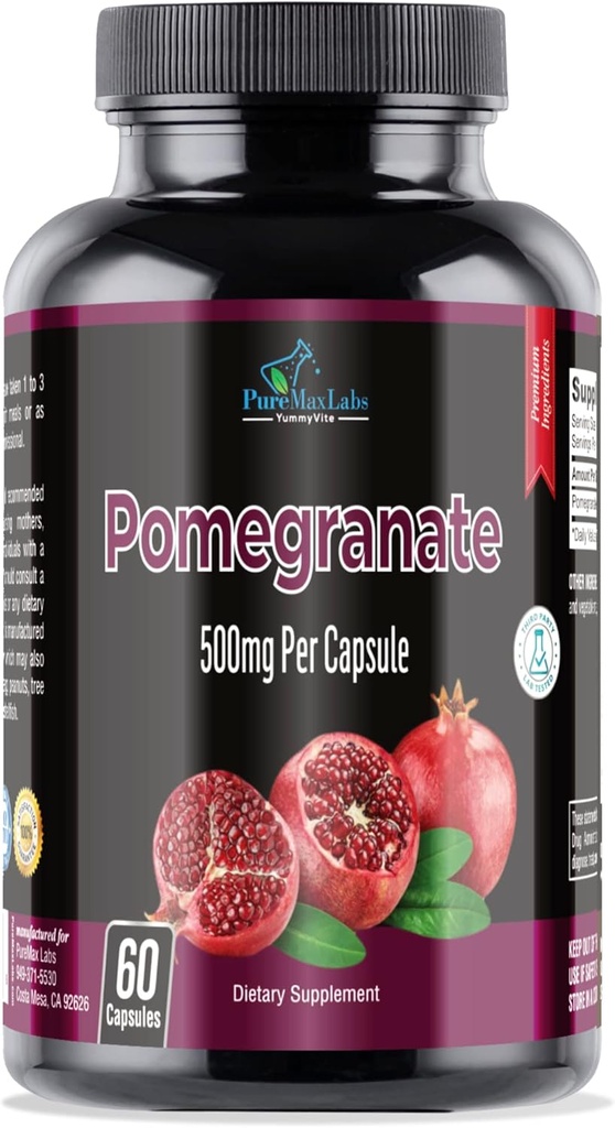Granatapfel Kapseln - 500mg, Antioxidans Superfood - 60 Kapseln