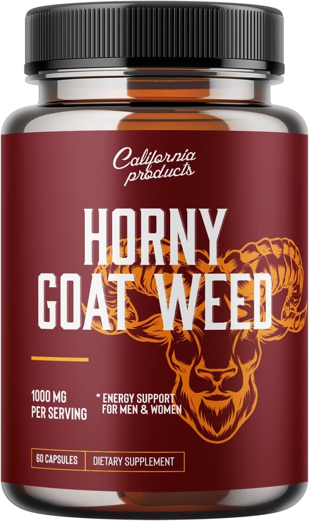 Horny Goat Weed Kräuterextrakte - Horny Ziegenkraut für Männer und Frauen Energie Unterstützung mit Maca Root Tribulus Terrestris und Saw Palmetto