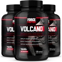 FORCE FACTOR Volcano Pre Workout Nitric Oxide Booster Supplemento per gli uomini con Creatina e L-Citrulline per aiutare a migliorare l'ossido nitrico, energia, costruire il muscolo e migliorare il flusso sanguigno, 120 conteggio (pacchetto di 3)