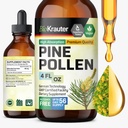 Tintura di polline di pino di BIO KRAUTER - Estratto di liquido di polvere di polline di pino per il supporto immunitario - Integratore naturale naturale di alcool e zucchero - 4 Fl.Oz.