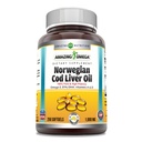 Erstaunlich Omega Norwegian Cod Liver Oil 1000 Mg 250 Softgels | Zitronengeschmack