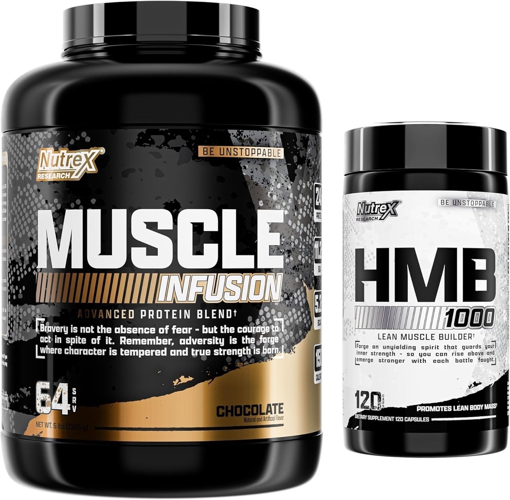 Nutrex Research Whey Protein Poudre et HMB 1000 MG soutient la récupération musculaire