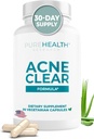 PUREHEALTH RESEARCH Acne Clear Formula - Integratori per pelle chiara - Supplemento DIM per uomini e donne - con cardo al latte, zinco, calcio, vitamina D & E, selenio, Rhodiola & More - 90 capsule