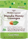 Wedderspoon Manuka Honey Immunity Lozenges, Cool Mint, 2,6 Oz (paquet de 1), véritable miel néo-zélandais, stimuler l'immunité en deux heures