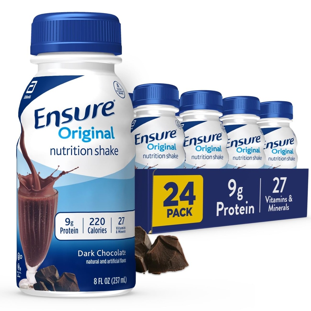 Vergewissern Original Dark Chocolate Nutrition Shake | Small Meal Ersatz Shake | Ready To Drink | 9g Protein, 27 Vitamine und Mineralien | 8 fl oz - 24 Pack