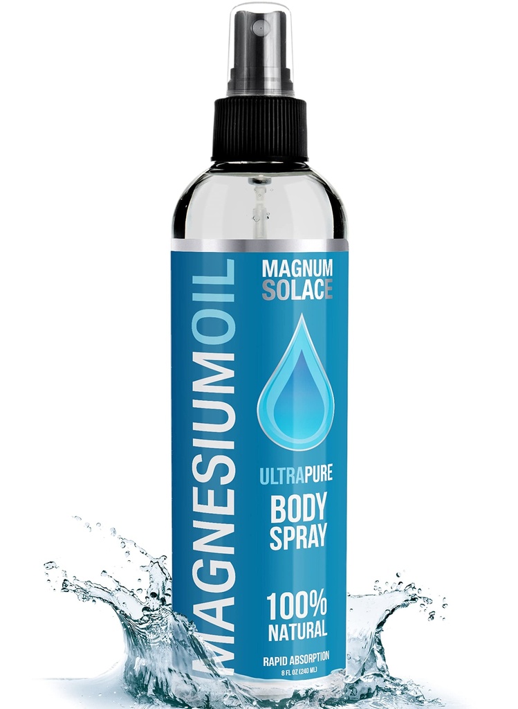 Spray à l'huile de magnésium - Spray de magnésium 100% naturel – fabriqué avec du sel de mer morte, plus fort que la lotion de magnésium et la crème de magnésium