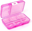 Pill Organizer, Portable Pill Case, 9 scomparti Moisture-Proof Travel Pill Case for Vitamins, Medicine, Fish Oil, Supplements, Pill Dispenser (Pink)