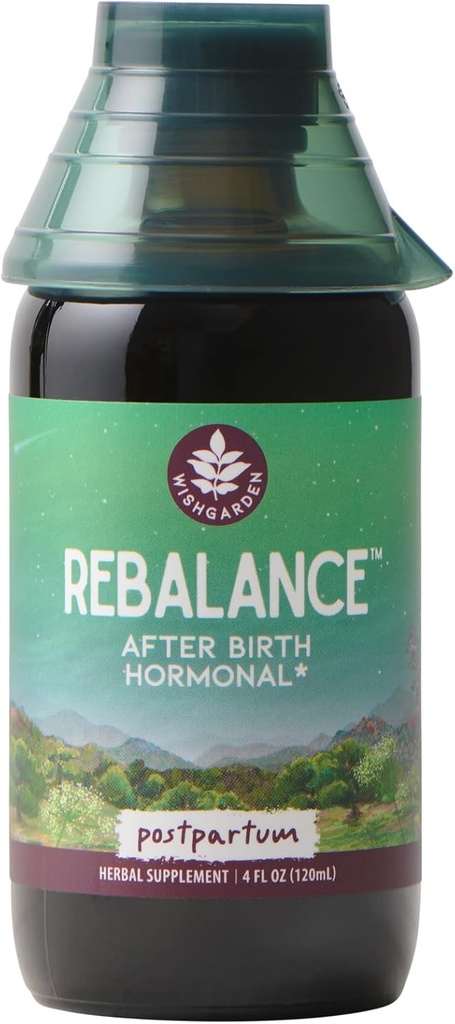 WishGarden Kräuter ReBalance nach Geburt Hormon - Pflanzenbasierte Kräuterergänzung mit Vitex Berry & Mutterwort unterstützt gesunde Postpartum Hormonspiegel und Postnatal Hormon Balance, 4oz