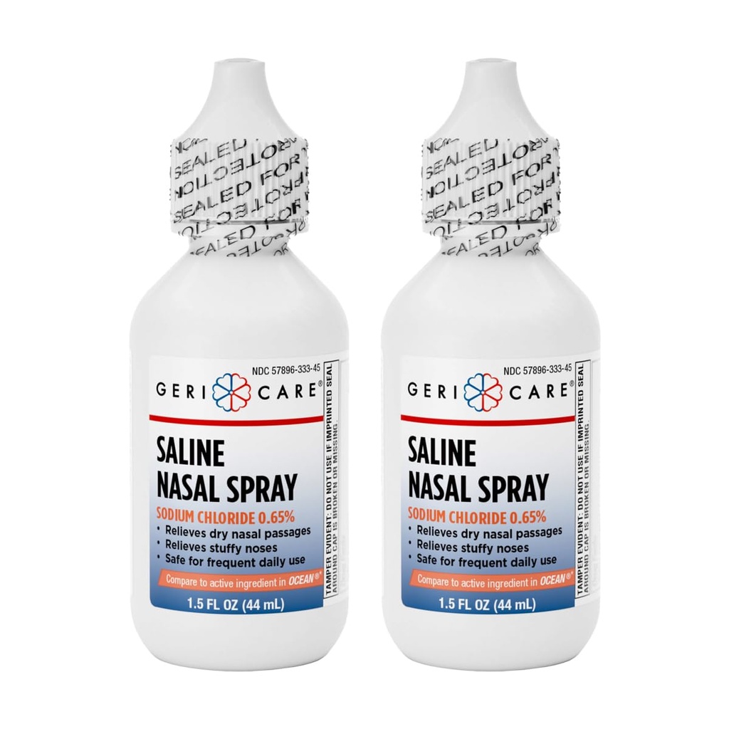 GeriCare Saline Nasal Spray 1.5 FL OZ Feuchtigkeitsspendendes Spray Natriumchlorid 0,65% (Packung von 2)