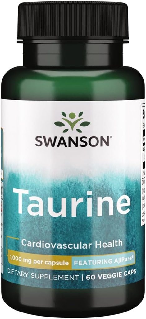 Swanson AjiPure Aminoacido Taurina 1000 Milligrammi 60 capsule di veg