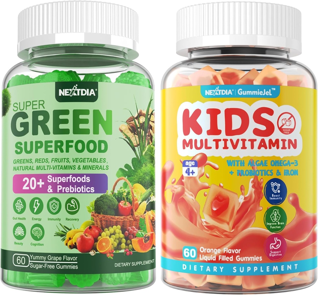 Gommies multivitamines pour enfants + Gommies Super Verts