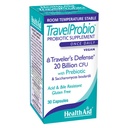 HealthAid TravelProbio 20 Billion CFU Probiotic – Saccharomyces boulardii + Prebiotic (FOS), Säure & Bile‐Resistant – Einmal täglich Vegan, Gluten‐Free, Room‐Temp Stable – Reise Verdauungsunterstützung