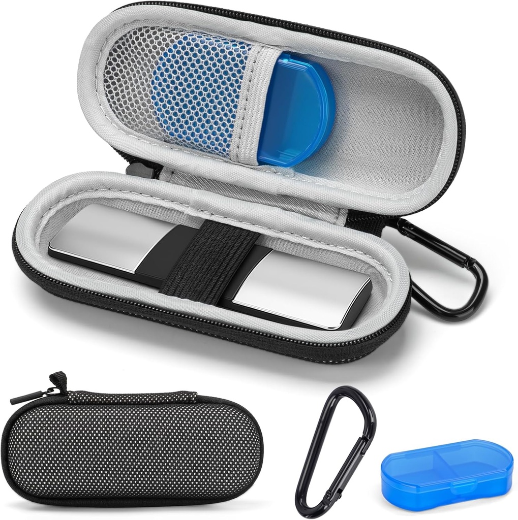 Etui pour moniteur personnel EKG KardiaMobile 1L 6L, étui de transport pour AliveCor Kardia Heart Monitor EKG/ECG, organisateur portable de stockage de sac de moniteur de fréquence cardiaque avec Pill Box & Carabiner Clip