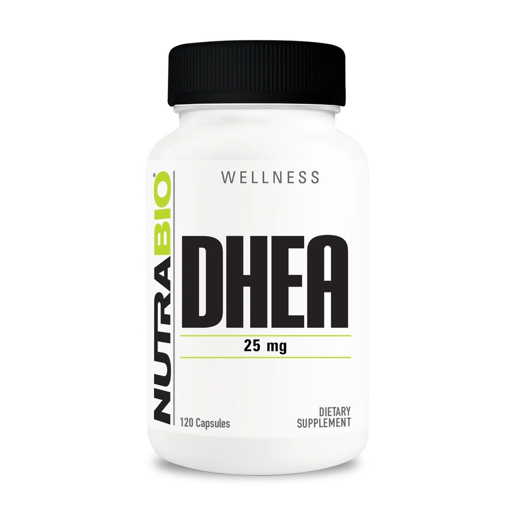 NutraBio DHEA Supplément- pour hommes et femmes- DHEA (25 mg) 120 Capsules