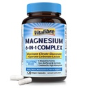 Magnesio Complesso Supplemento 6 in 1, 1160mg Magnesio Chelato per Max Absorption, Aiuta con un sonno migliore, Relax & Nerve Calm, 120 capsule vegane, Non OGM & Gluten Free