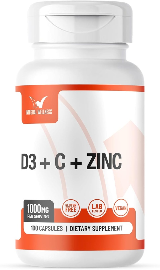 Vitamin Complex w/Vitamin D3, C, K2 und Zink (100 Kapseln) - Filler Free, 3rd Party Tested, Klinisch Dosed, Bioavailable Formen