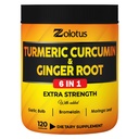 6 in 1 Turmeric Curcumin + Ginger Capsules, 95% Curcuminoide mit Ginger, Knoblauch Bulb, Bromelain, Moringa, Black Pepper - 120 Kapseln