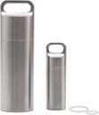 HRX Paket wasserdichte Edelstahl Pille Case Schlüsselanhänger, langlebige kleine Säule Box Flaschenhalter Husten für Männer Geldbörse Tasche Outdoor EDC Tool Kit