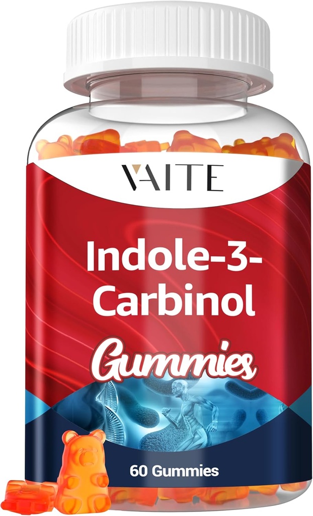 Indole 3 Carbinol 400mg Gummy Supplemento – Indole-3-Carbinol per l'equilibrio ormonale & supporto antiossidante, 60 Vegan Chewables per gli uomini e le donne, Non-GMO, senza glutine, prodotti di benessere
