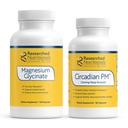 Geforschte Ernährungshilfe bei Nacht mit Circadian PM und Magnesium Glycinat - 2 Produkt Bundle mit Melatonin, Valerian, 5-HTP, GABA und einer Magnesiumergänzung