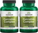 Swanson Curcumin Complex - Kräuterergänzung Unterstützung Gelenke Gesundheit, Mobilität & Körperliche Funktion - Standardisiert mit BioPerine für maximale Absorption - (120 Veggie Kapseln) (2 Packung)