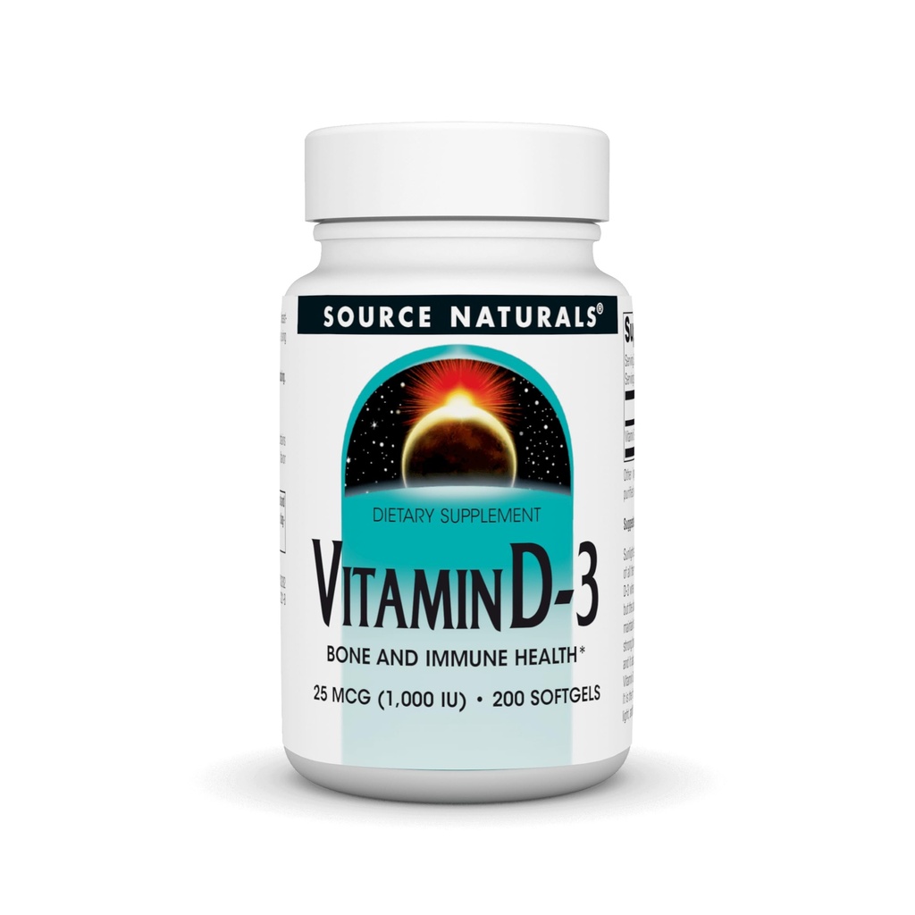 Source Naturals Vitamin D-3 1000 iu Supports Bone & Immune Health* - 200 Softgels