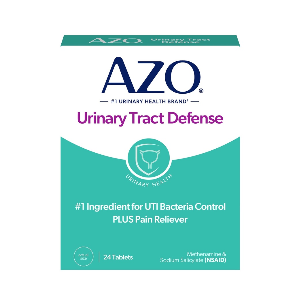 AZO Urinary Tract Defense Antibacterial Protection, FSA/HSA Eligible, Hilft die Kontrolle eines UTI, bis Sie einen Arzt sehen können, von der Nummer 1 der vertrauenswürdigsten Urinary Health Brand, 24 Count (Pack von 1)