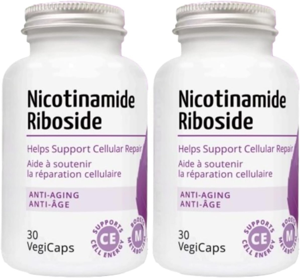 Nicotinamid Riboside - 300mg Nicotinamid Riboside (NR) per Serving, 400mg Coenzym Q10 Ubiquinone, 30 VegiCaps per Bottle (60 Caps - Paket von 2)