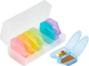 Facile à remplir Organisateur de pilules 2 fois par jour, Grande boîte à pilules 7 hebdomadaire, Conteneur de pilules de voyage pour suppléments d'huile de poisson vitamine, cas de pilule AM PM quotidienne (Rainbow)