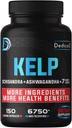 Sea Kelp Supplement 6750mg Équivalent - 5 mois 10 Herbal Complex Combiné Schisandra, Ashwagandha, Turmeric, Ginseng, Rhodiola et plus - Soutien corps, peau, coeur et système immunitaire - 150 comtes