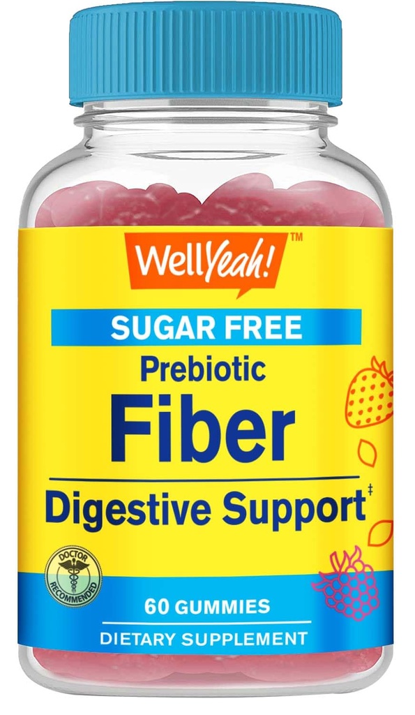 BeneSì Zucchero senza fibre gommoni per adulti (4g)| Fornitura digestiva |Prebiotico Fibra Supplemento | 60 Conte
