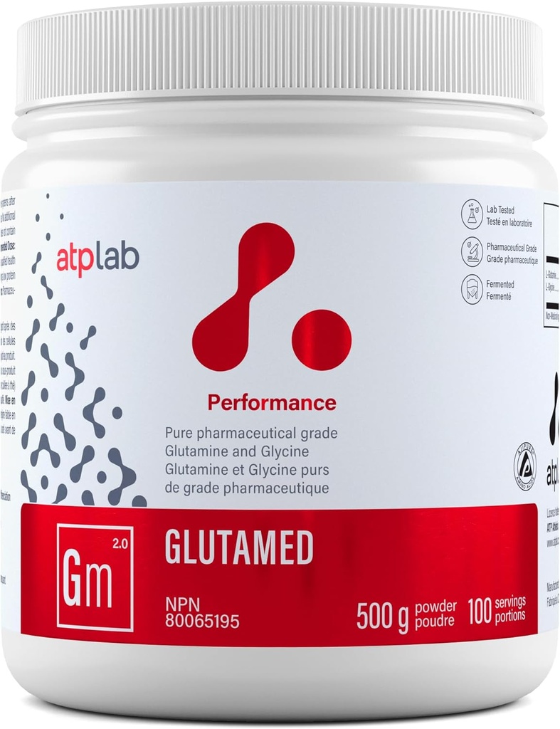 ATP LAB | Glutamed 500g | Pure Pharmaceutical-Grade Glutamin und Glycin. Die beste Kombination von Glutamin und Glycin.