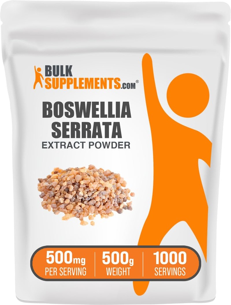 BulkSupplements.com Boswellia Serrata Extrakt Pulver - Boswellia Supplement, aus Frankincense Resin - Vegan & Glutenfrei, 500mg pro Servierung, 500g (1.1 lbs) (Pack von 1)