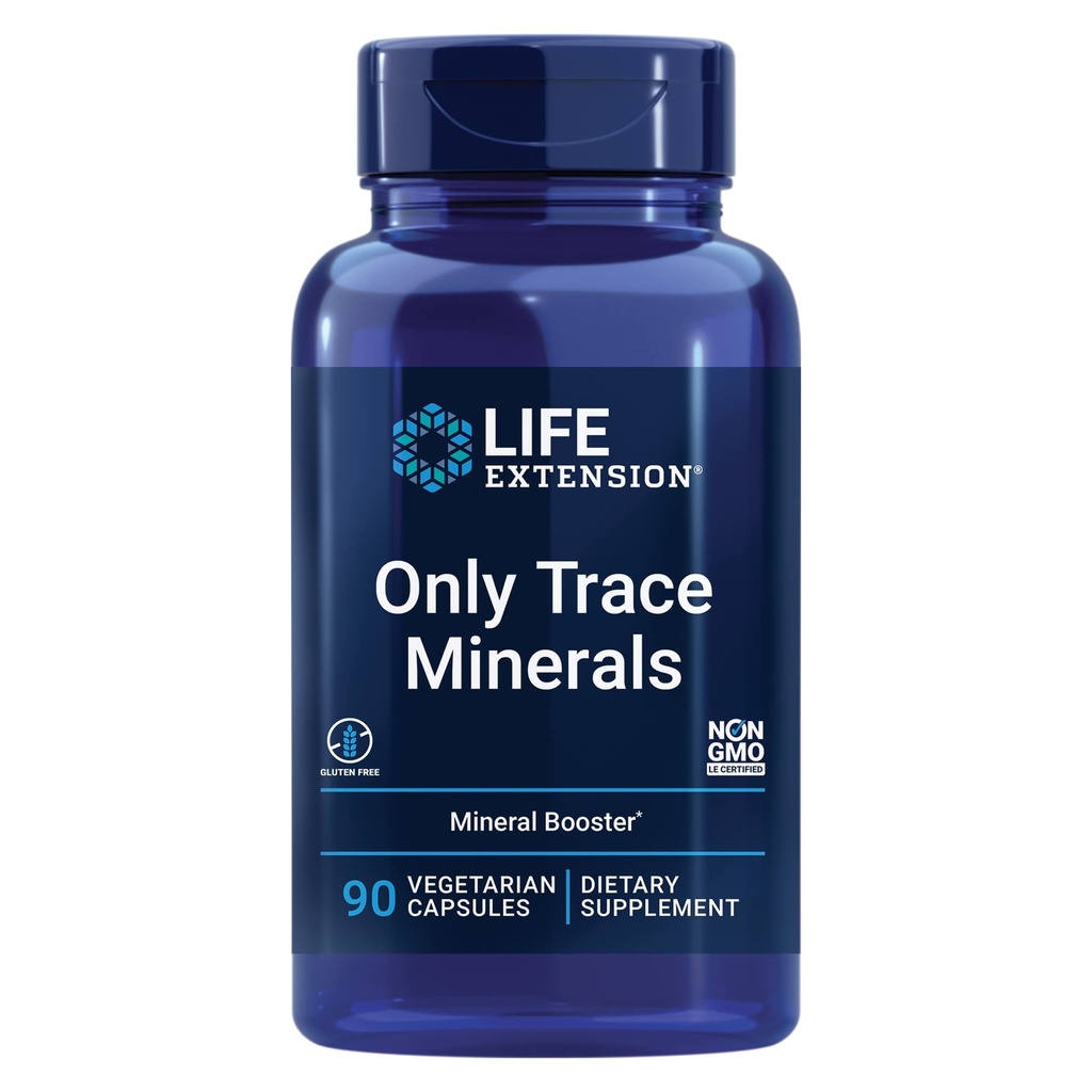 Life Extension Only Trace Minerals, eine tägliche Dosis von Zink, Chrom, Bor, Kupfer, Manganese, Vanadylsulfat, Glutenfrei, Non-GMO, Vegetarisch, 90 Kapseln