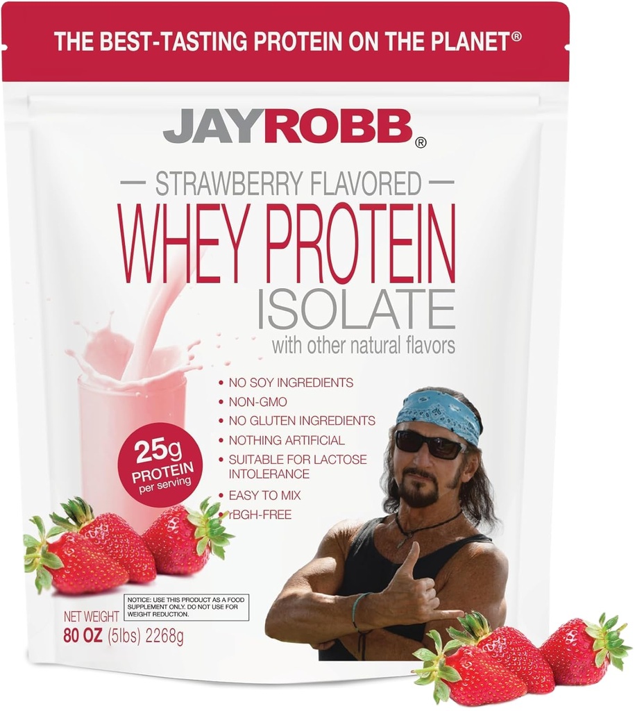 JAYROBB Whey Protein (5 Pound, Fragola)