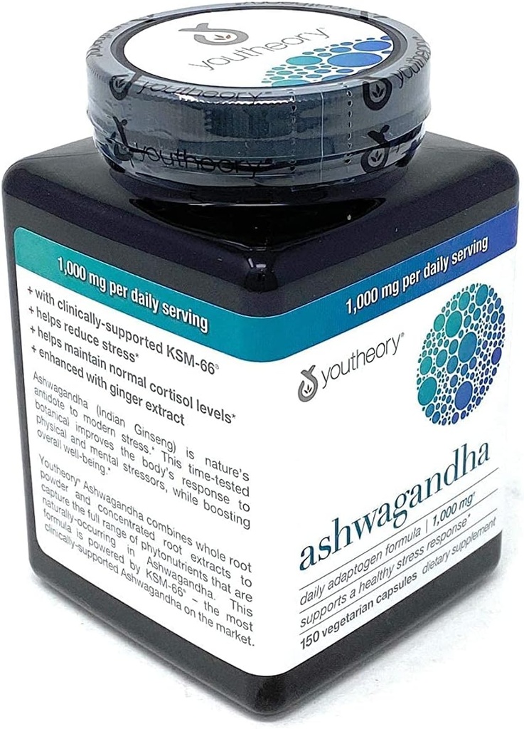 Organic KSM-66 Ashwagandha Végétarien Suppléments 150 Capsules, 1000mg par jour de service,Aide Support Une réponse de stress en santé